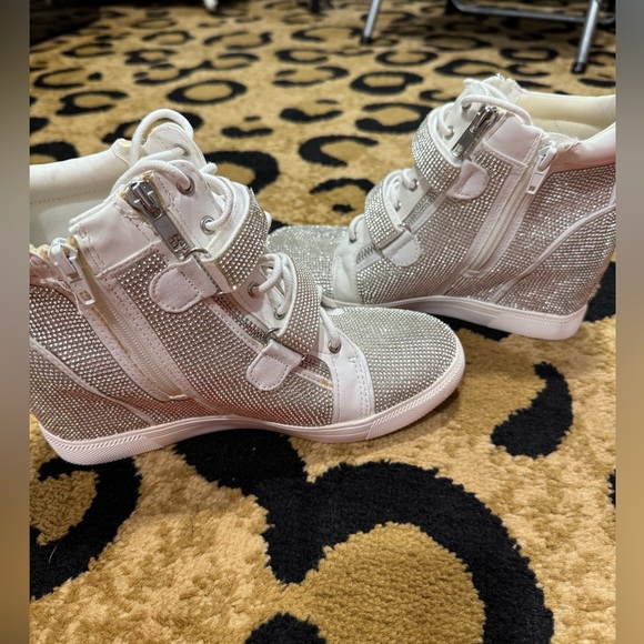 INC rhinestone wedge sneaker size women’s 8.5 NEW - Picture 4 of 5